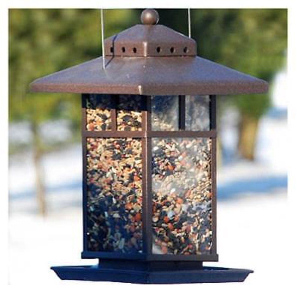 Audubon 11" Metal Square Lantern Bird Feeder Attracts All Kinds Of
