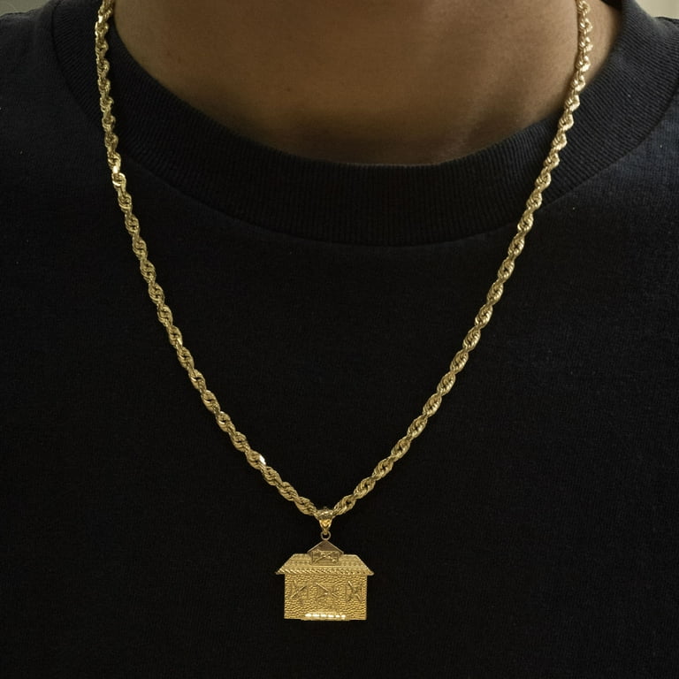 LoveBling 10k Yellow Gold Large Trap House Pendant (1.30