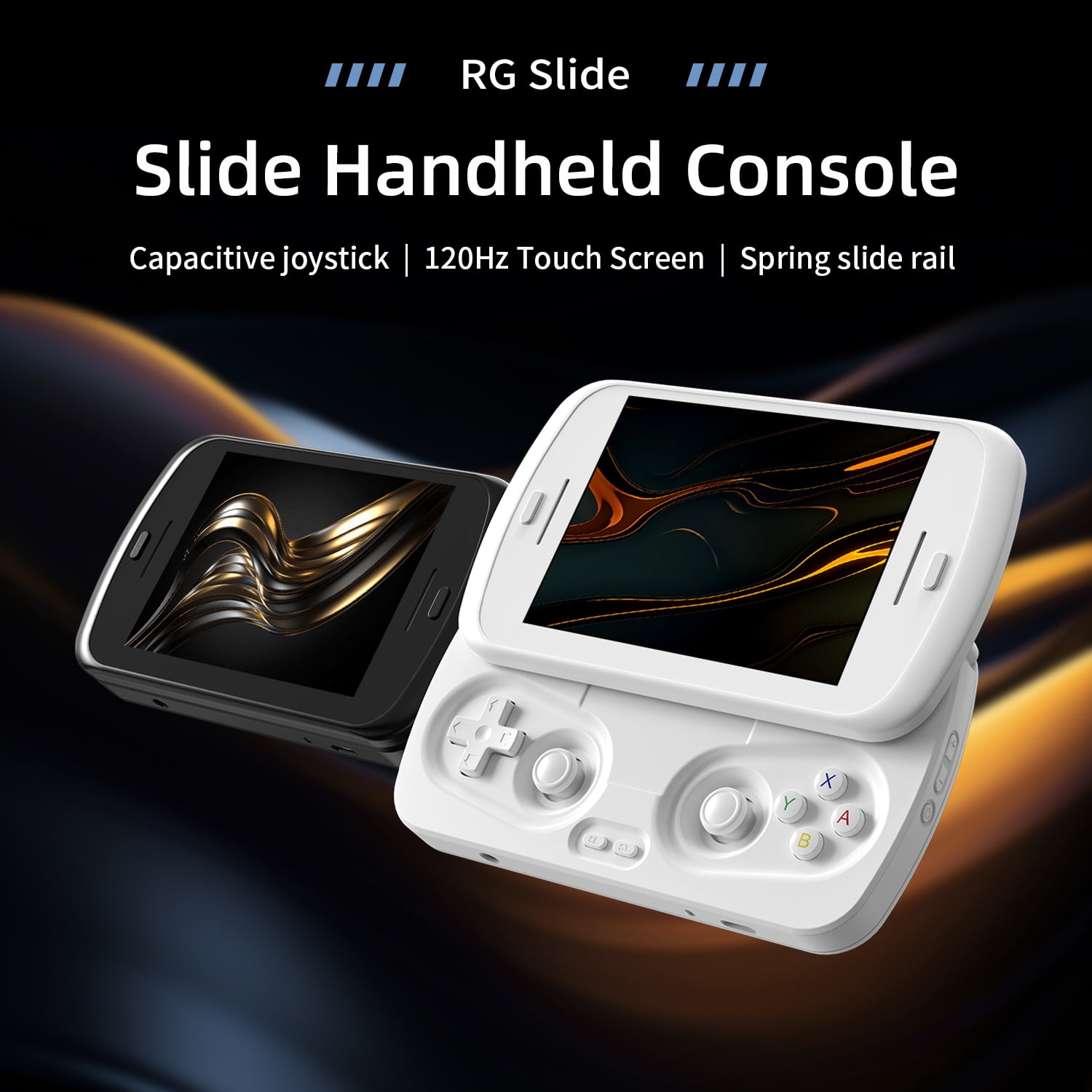 RG Slide Handheld Game Console, 4.7-Inch LTPS In-Cell Screen,NO Card, Unisoc T820, with Support AI WiFi Bluetooth HD and TV Output, White