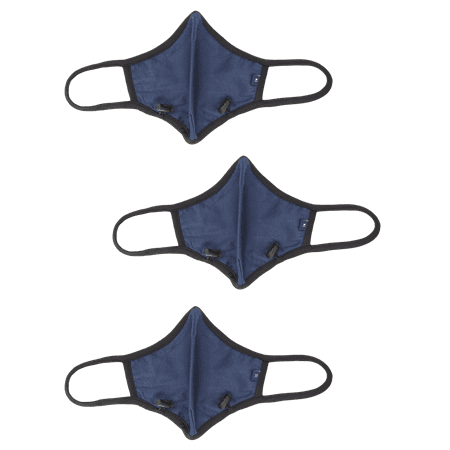 PREMIUM Performance Face Mask with Adjustable Nose Wire Clip and Toggle 4 Layers Reusable Washable Cloth Cover Navy