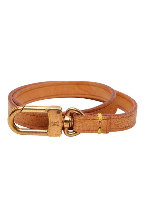 Pre-Owned Louis Vuitton Pochette Accessoires Strap, Shoulder Beige Gold Leather Plated, Women's...