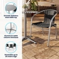 thumbnail image 4 of Flash Furniture 23.5'' Round Aluminum Indoor-Outdoor Table Set with 2 Black Rattan Chairs, 4 of 13