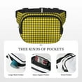 thumbnail image 5 of Hirioo Yellow Checkered Plaid for Double Layer Waist Bag Adjustable Fanny Pack For Travel Running Hiking, 5 of 9