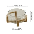 thumbnail image 3 of Glass Snack Bowl with Wooden Stand, 3 Compartment Serving Tray for Snacks Nuts Fruits, Kitchen Dining Tabletop Organizer for Home Office Party, 3 of 6