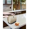 thumbnail image 3 of Brown Beige Toaster Cover 2 Slice, Small Kitchen Appliance Covers, Gradient Monochrome Modern Country Toaster Oven Cover with Loop, Bread Machine Cover Polyester Dust Cover Protection, 3 of 4