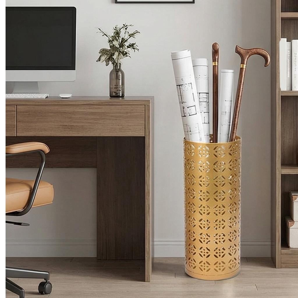 Giaone Modern Umbrella Holder with Hollowout Pattern Designs Strong Metal Umbrella Stand for Entryway Home Offices Accessory