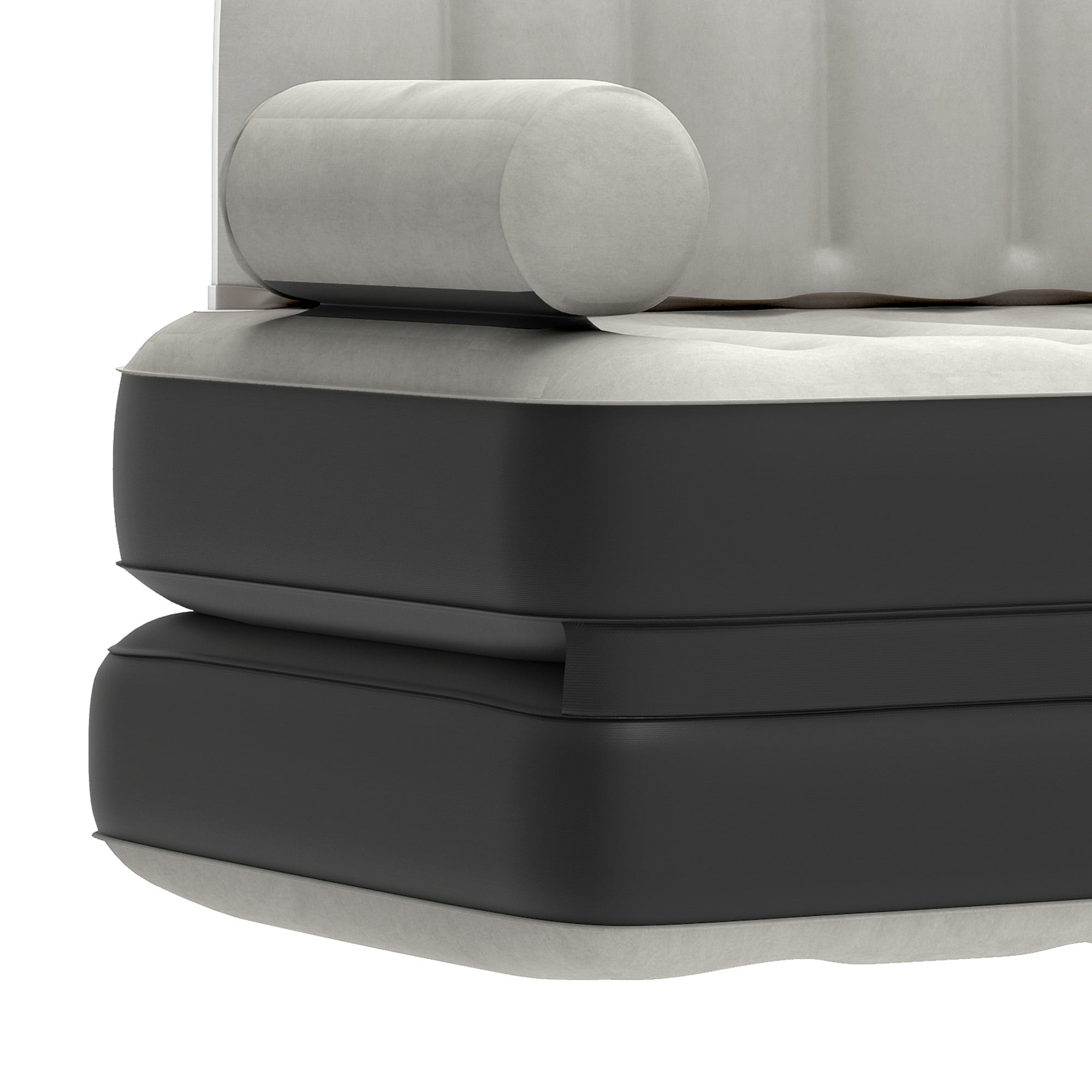 Uforic Queen Size Air Mattress with Built-in Air Pump, Black Bed Skirt and Gray Top Including Repair Kit and Storage Bag, Supports Inflation/Deflation