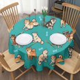 thumbnail image 3 of Cartoon Shiba Inu Dog Round Tablecloth 60"x60",Wrinkle Wipeable Table Cloth for Kitchen Dining Room Picnic Patio Party, 3 of 6