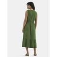 thumbnail image 2 of Time And Tru Women's & Women's Plus Double Cloth Sleeveless Midi Dress, Sizes XS-4X, 2 of 4