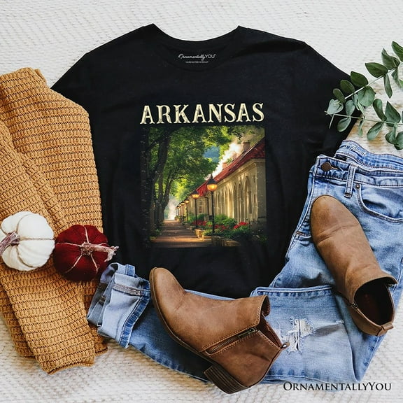 Vintage Arkansas State Hot Springs T-Shirt, Bathhouse Row Tee and Scenic Landmark Keepsake Souvenir