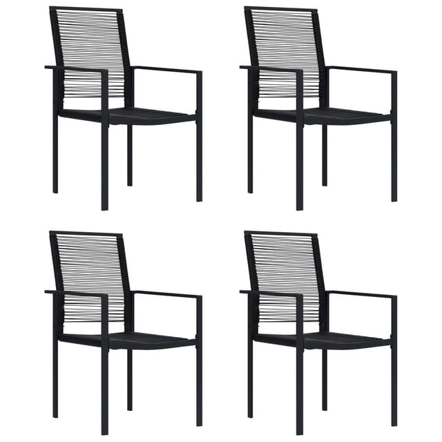 vidaXL Chaises de Jardin 4 Pcs PVC Rotin Noir