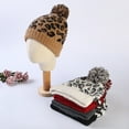 thumbnail image 6 of Gymnture 1PC Leopard Printed Knitted Hat Winter Warm Knitted Thickened Hat (Brown), 6 of 10