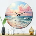 thumbnail image 3 of Designart "Rosy Shoreline Whispers" Nautical & Beach Oversized Wall Clock, 3 of 5