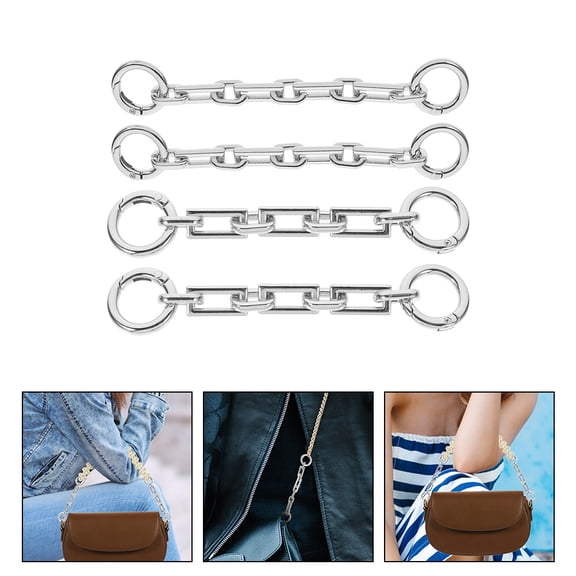 LOLIPPYY 4-Pack Metal Purse Chain Extenders Decorative Bag Straps for Crossbody and Shoulder Bags