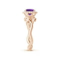 thumbnail image 3 of ANGARA Natural 0.8 Ct. Amethyst with Diamond Halo Ring in 14K Rose Gold for Women (Ring Size: 12), 3 of 10