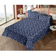 thumbnail image 4 of Abstract Sheet Set, Halftone Circles with Dots Circular Shapes Orderly Repeated Pattern, Fitted & Flat Sheet with Pillowcase Bedding Accent 4 Pcs Set, Queen, Night Blue and Eggshell, by Ambesonne, 4 of 5