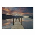 thumbnail image 1 of Landscape Cutting Board, Flooded Jetty in Derwent Water Lake District England Sunset Morning Photo, Decorative Tempered Glass Cutting and Serving Board, Small Size, Coral Purplegrey, by Ambesonne, 1 of 1