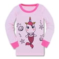 thumbnail image 3 of WIBACKER 3-8T Toddler and Little Girls Pajamas Set Long Sleeve PJs 100% Cotton Snug Fit Pajamas 2-Piece Set - Pink Mermaid, 3 of 5