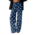 thumbnail image 2 of Jovrlynd Womens Wide Leg Polka Dot Jeans Straight High Waisted Fashion Boho Denim Pants with Pockets, S-XL, 2 of 8
