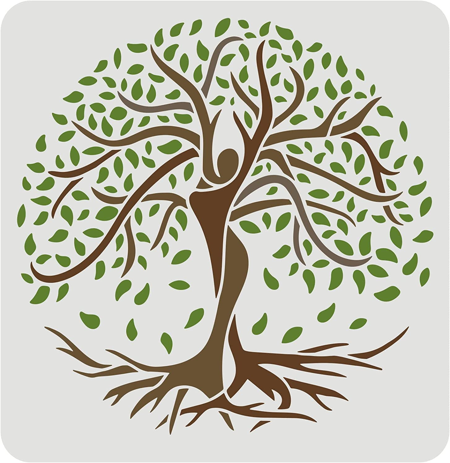 Tree of Life Stencils Decoration Template 30x30cm Tree in Human Shape