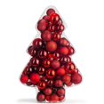 thumbnail image 3 of Holiday Lane Christmas Cheer Set of 100 Red Glitter Shatterproof Box Ornaments, 3 of 3