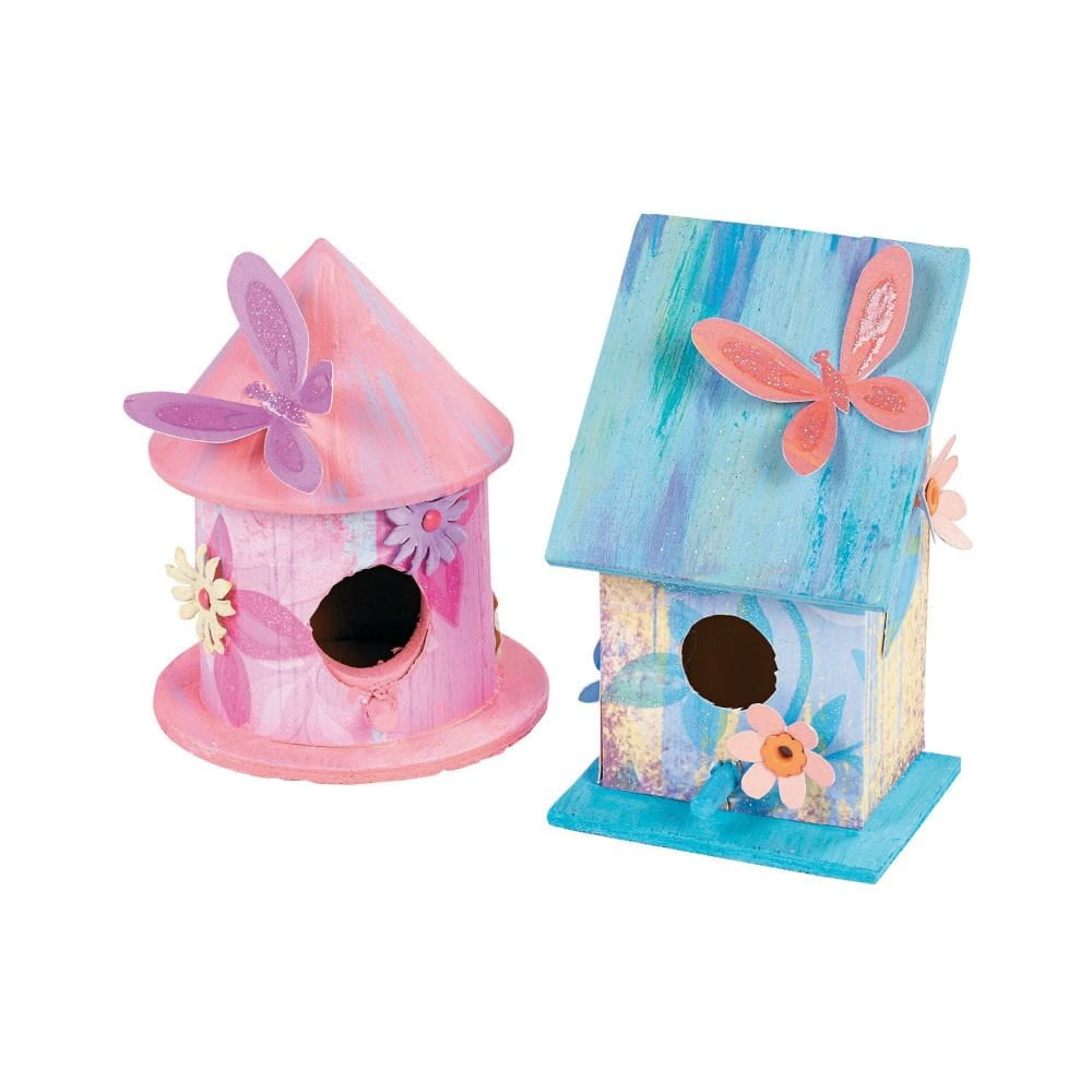 Do It Yourself Wood Birdhouses (6Pc) - Craft Kits - 6 Pieces - Walmart