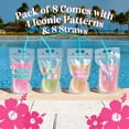 thumbnail image 3 of Paris Hilton 16 Ounce Reusable Drink Pouch Set with Straws, Beach Babe, 8 Pack, 3 of 9