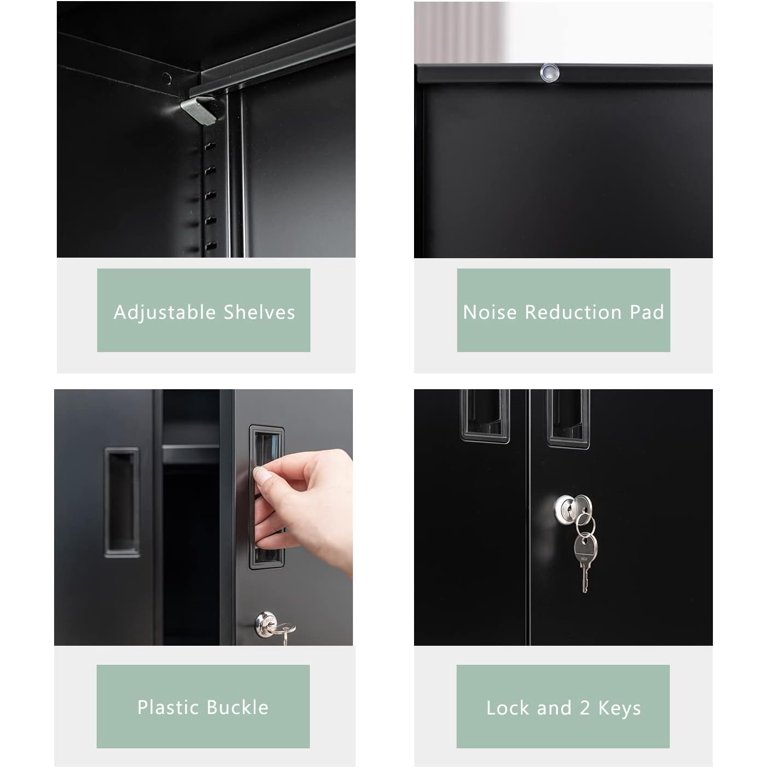 Metal Storage Cabinet, Locking Steel Garage Cabinet With Drawers