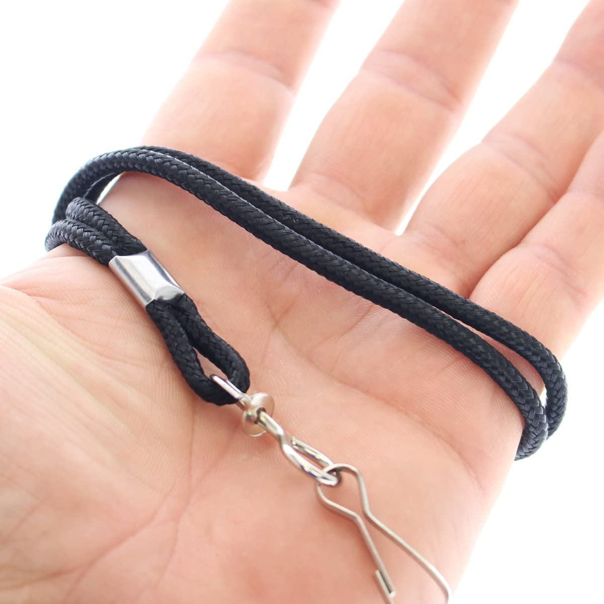 25 Pack Vertical ID Name Badge Holders with Lanyards (Business Card Size) by Specialist ID (Black)
