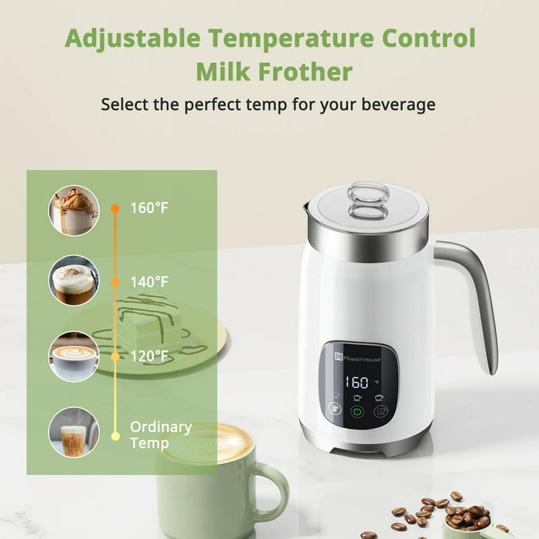 Maestri House Milk Frother, Variable Temp and Froth Thickness Milk Frother and Steamer, 21oz/600ml Smart Touch Control Milk Warmer