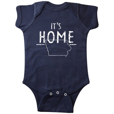 

Inktastic It s Home- State of Iowa Outline Distressed Text Gift Baby Boy or Baby Girl Bodysuit