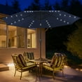 thumbnail image 2 of Autlaycil 10 FT Patio Umbrella with Steel Tilt and Crank, Includes 32 Solar LED Lights, Navy Blue, 2 of 7