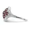 thumbnail image 5 of Auriga Fine Jewelry 925 Sterling Silver Rhodium Plated Created Ruby Ring Size 7 for Women, 5 of 6