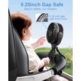 thumbnail image 4 of Ventilador portátil para cochecito Bearwind con luz nocturna LED negra, 4 of 6