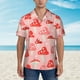 thumbnail image 2 of Balery Cute Mushroom1 Camisas hawaianas de manga corta para hombre, camisas playeras de corte holgado, camisas de vacaciones con botones,3X-Large, 2 of 7