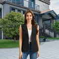 thumbnail image 2 of Women's Sleeveless Blazer Vest Lightweight Fully Lined Single Button Fashion Casual Summer Work Office Jacket with Pockets, 2 of 6