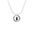 thumbnail image 2 of Delight Jewelry Silvertone Black Number - 8 Gymnastics Ring Charm Necklace, 18", 2 of 4