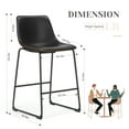 thumbnail image 5 of CONCETTA Bar Stools Set of 2, Counter Height Bar Stools with Back, 26 Inch Armless Industrial Faux Leather Barstools with Metal Legs and Footrest for Home Office Kitchen, 5 of 7