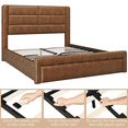 thumbnail image 6 of Renwick Upholstered Platform Full Bed with Built-In USB Ports, Amber Brown, 6 of 7