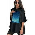 thumbnail image 3 of Plus Size Shirt for Women Black Tops for Women Short Sleeves Shirt for Women Sky 5 T Shirt Oversized Shirt for Women S, 3 of 5