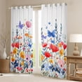 thumbnail image 2 of Erosebridal Rainbow Flower Black Out Curtains for Kids Girls, Butterfly Floral Curtains Pack of 2 (42x63 Each), 2 of 6