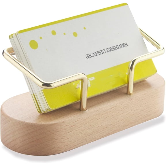 Business Card Holder Desk, Wood Business Card Organizer Desktop Business Card Display Stand,Shop Exhibition Stand for Office Tabletop Exhibition, Small Business Essentials