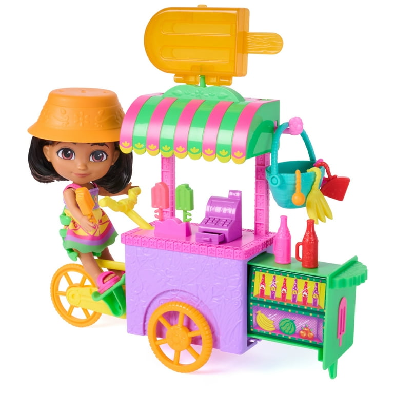 Dora, Pop 'N' Go Treat Cart with 15 Pieces, Transforming Cart
