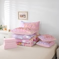 thumbnail image 6 of Feelyou Initial E Letter Bedding Comforter Set 7pcs for Kids, Girly Pink Cartoon Queen Bedding Sets, Fashion Bling Stars Reversible Queen Sheet Sets, Luxury Bedroom Decor, 6 of 8