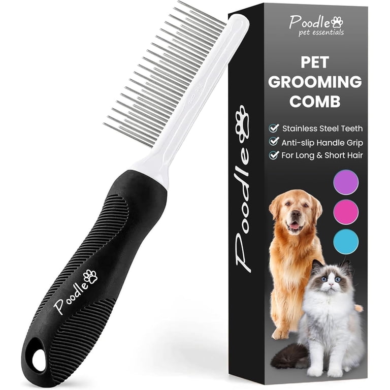 Metal Pet Comb, Long & Short Stainless Steel Teeth photo 1