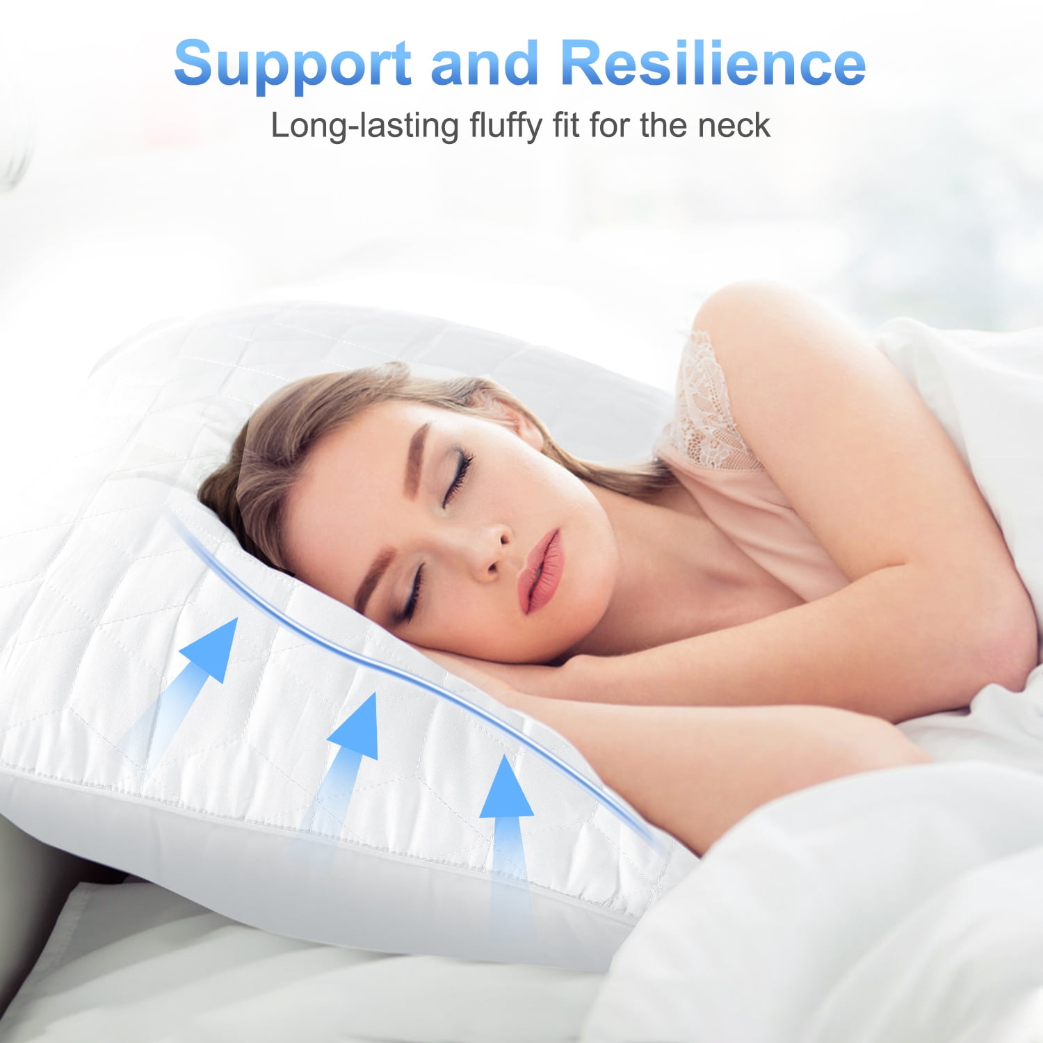 Bed Pillows for Sleeping 2 pack, King Size Cooling Pillows Hotel Quality with Premium Soft Down Alternative Fill for Back, Stomach or Side Sleepers