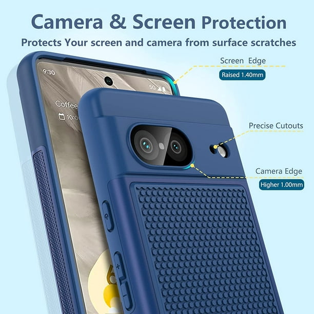 Pour Google Pixel-7 Cas ged: Double Couche de Protection Robuste Housse de Téléphone  Portable Antichoc avec Texture Antidérapante - 