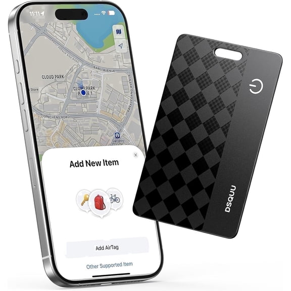 Wallet Tracker Card Compatible for Apple Find My, MFi Certified Bluetooth Tracker, Ultra-Thin IP68 Waterproof Wireless Charging Anti-Loss Locator for Wallet, Passport, Luggage, iOS Only