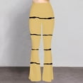 thumbnail image 3 of QATAINLAV High Waist Leggings for Women Flare Yoga Pants Compression Workout Bell Bottoms Trendy Stripe Printed Flared Trousers 2024 Fall Outfits Yellow M, 3 of 8