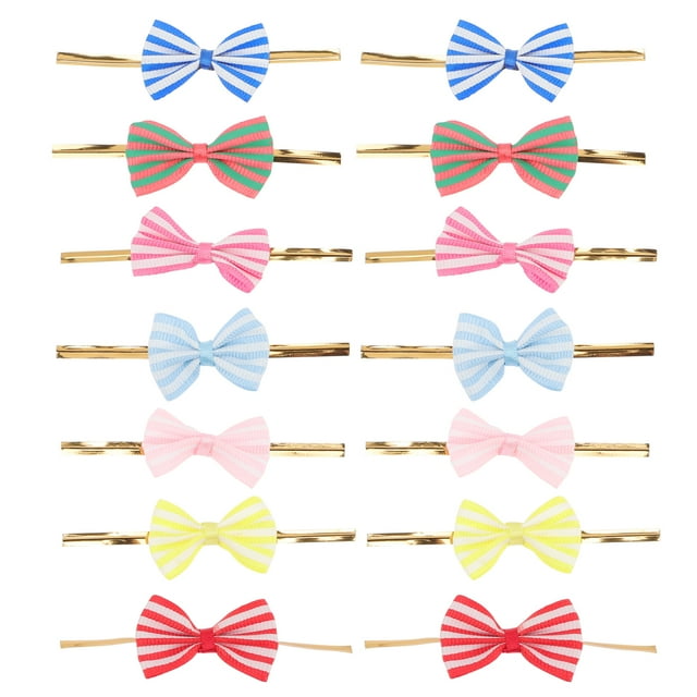 Shisuyan 70 Pcs Bag Ties Twists Lollipop Sealing Bows Assorted Color Polyester Baking Food Packaging